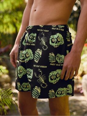 Tilly’s Pabst Blue Ribbon Men’s Swim Shorts Large NWT